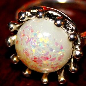 🌙 Luminous Opal-Inspired Ring | Elegant Boho Statement | Size 7 ✨